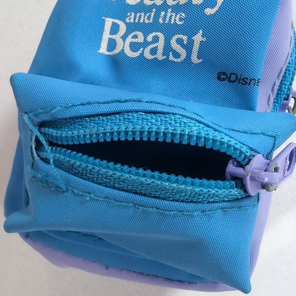 Disney Beauty And The Beast Backpack Purple Blue Doll Mini Purse Calego Zip - Picture 9 of 13